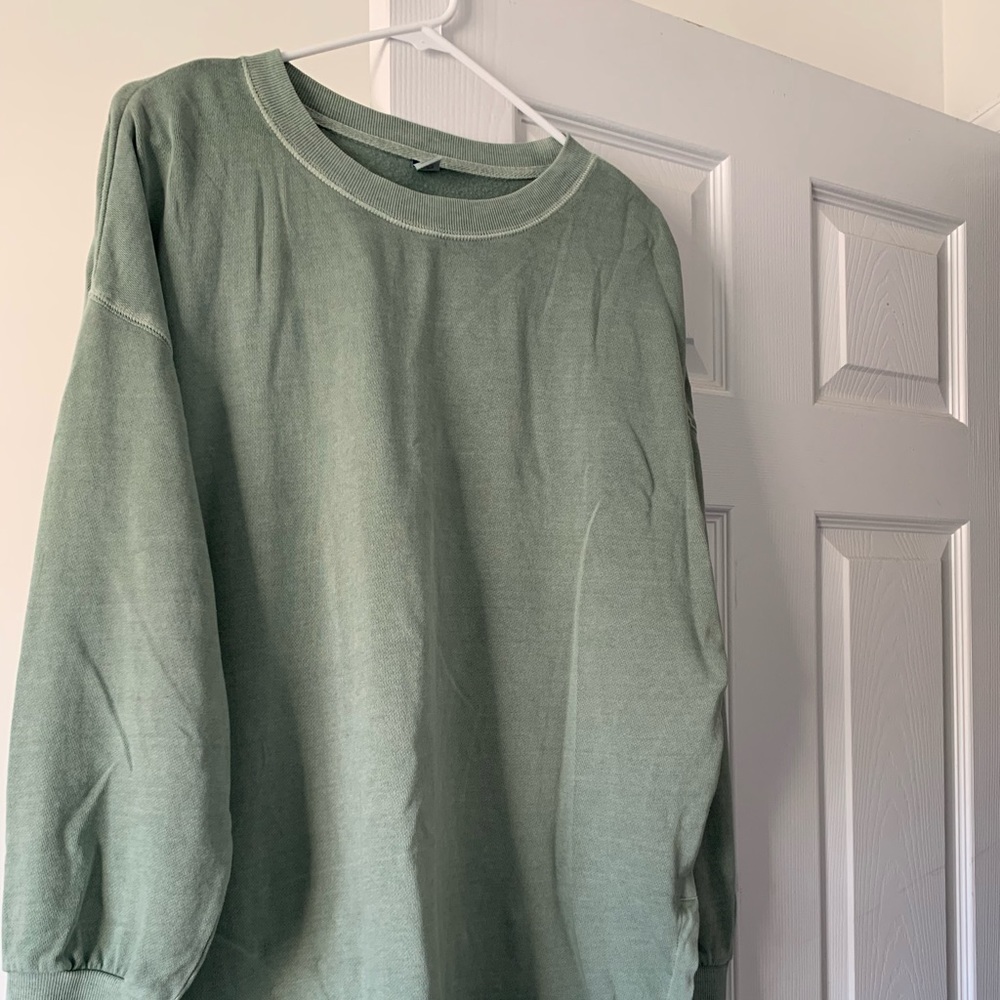 Vintage Long-Sleeve French-Terry Tunic Sweatshirt for Women, Size L